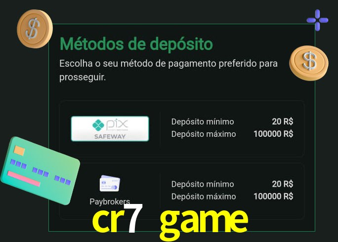 O cassino cr7 game oferece uma grande variedade de métodos de pagamento